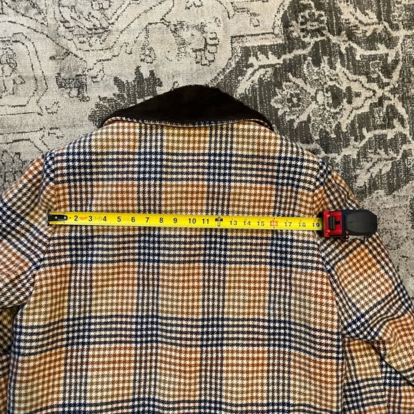 Vintage brown plaid houndstooth Pendleton, medium wool coat - Picture 7 of 11